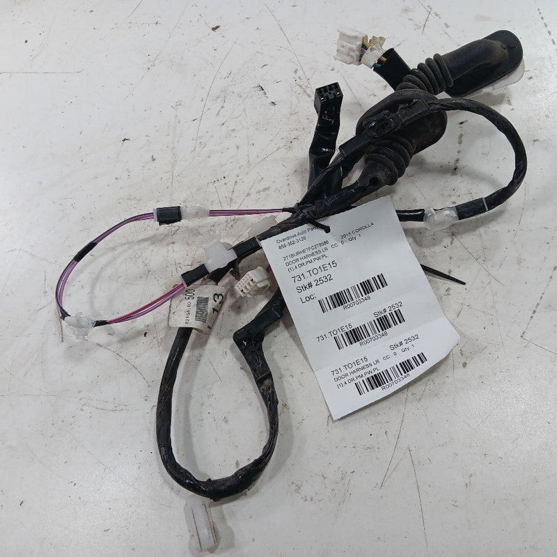 Toyota Corolla Door Harness Wire Wiring Left Driver Rear  2016 2015 20