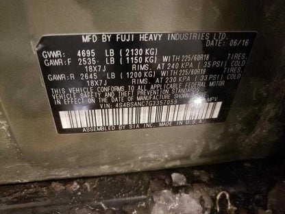 Subaru Legacy Outback Defrost Vent Center Middle  2015 2016 2017 OEM