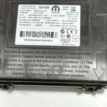 Fiat 500 Tire Pressure Monitor Control Module {A2C94156003} 2016 2017 