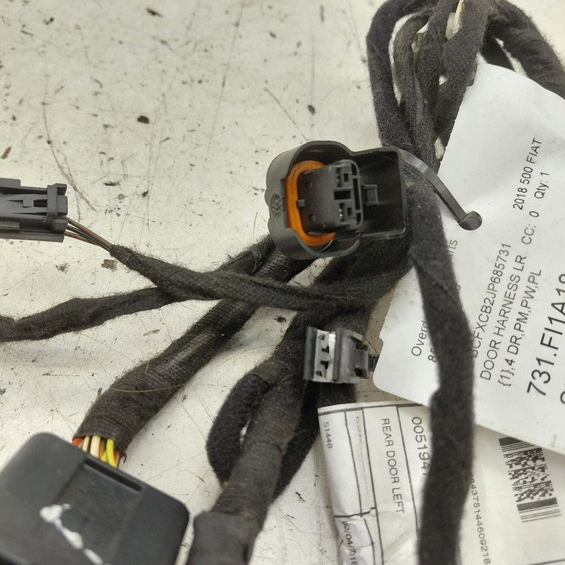2018 Fiat 500 X Model Door Harness Wire Wiring Left Driver Rear