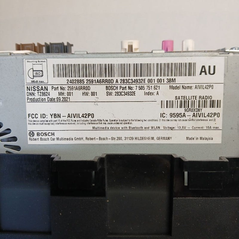 Audio Equipment Radio Display And Receiver ID 2591A-6RR0D 22 Nissan Ro