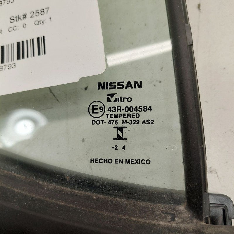 Passenger Right Rear Door Vent Glass Window Fits 20-24 Nissan Versa OE