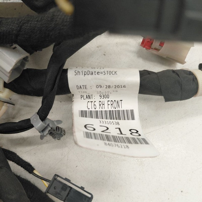 Cadillac CT6 Door Harness Wire Wiring Right Passenger Front  2018 2017