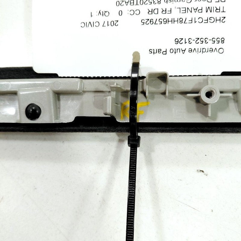 Honda Civic Passenger Right Front Door Garnish {83520TBA20} 2018 2017 2016