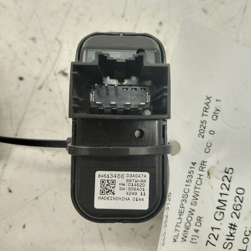 Chevy Trax Power Window Switch Right Passenger Rear  2025 2024