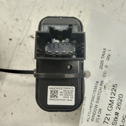 Chevy Trax Power Window Switch Right Passenger Rear  2025 2024