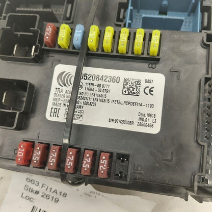 2018 Fiat 500 X Model Cabin Fuse Box Interior Inner Under Dash