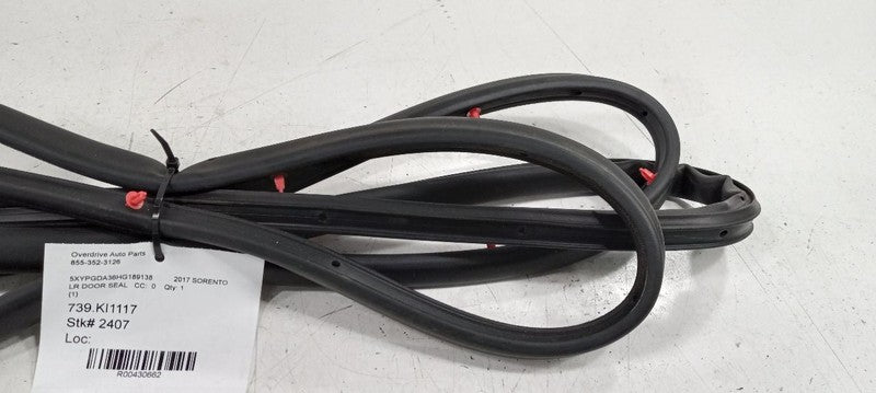 Kia Sorento On Door Seal Rubber Left Rear Back 2016 2017 2018 OEM