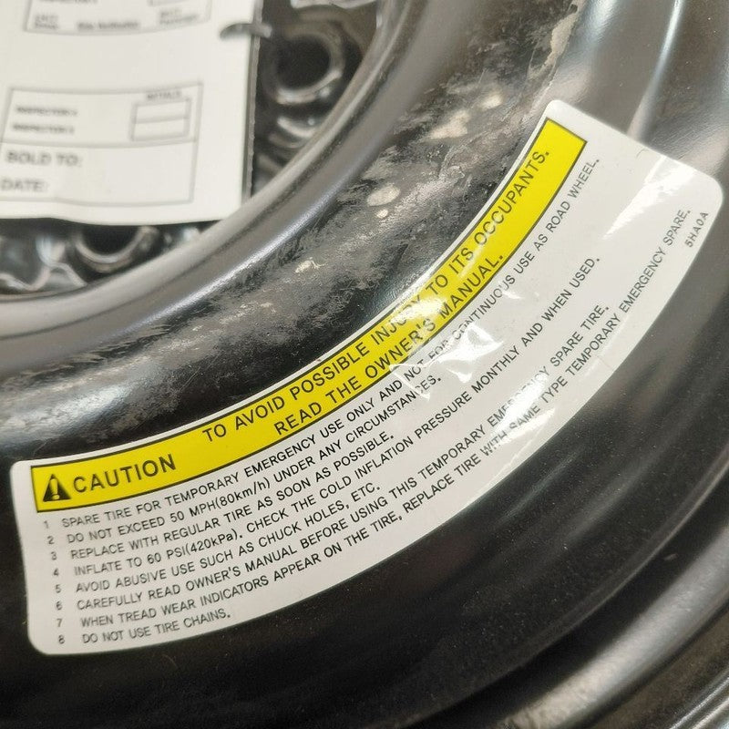 Wheel 16x4 Compact Spare Rim and Tire VIN K 1st Digit Korea Built 10-2