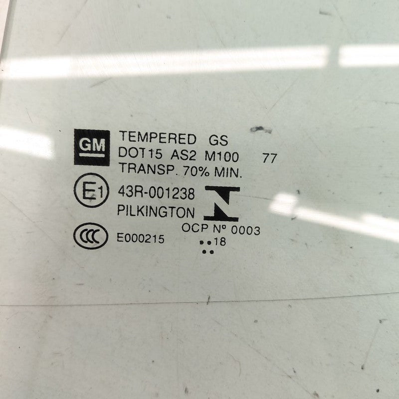 Left Rear Door Glass Window Fits 16-19 Chevy Volt