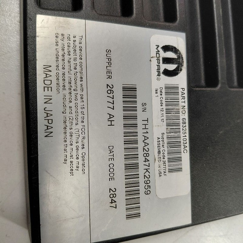 68325103AC 9 Speaker Active Noise Control Amplifier Fits 18-19 Jeep Grand Cherokee