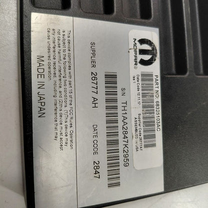 68325103AC 9 Speaker Active Noise Control Amplifier Fits 18-19 Jeep Grand Cherokee