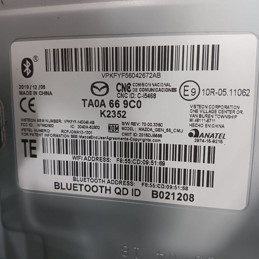 Audio Equipment Radio Receiver Am-fm-cd Fits 16-20 Mazda 6