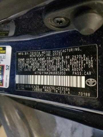  Toyota Camry Engine Balance Shaft 2021 2022 2023
